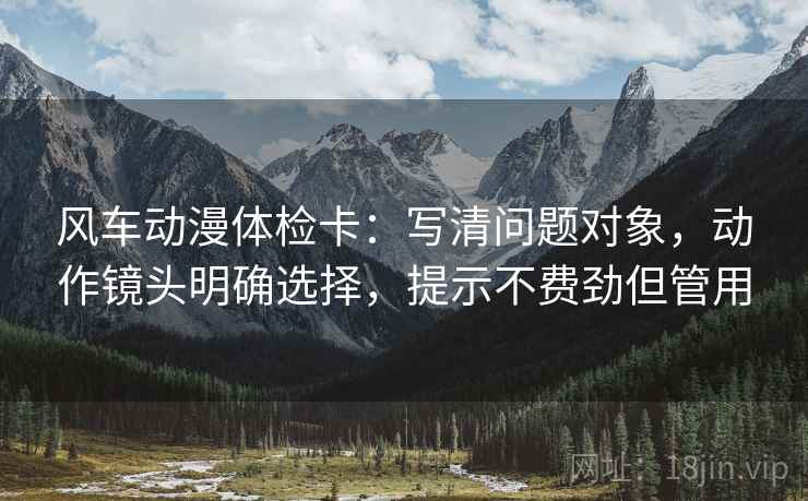 风车动漫体检卡:写清问题对象,动作镜头明确选择,提示不费劲但管用 风车动漫体检卡:写清问题对象,动作镜头明确选择,提示不费劲但管用
