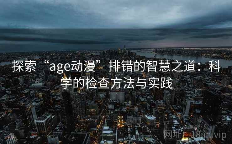 探索“age动漫”排错的智慧之道：科学的检查方法与实践