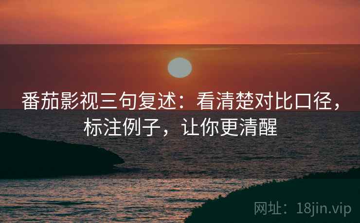 番茄影视三句复述:看清楚对比口径,标注例子,让你更清醒 番茄影视三句复述:看清楚对比口径,标注例子,让你更清醒
