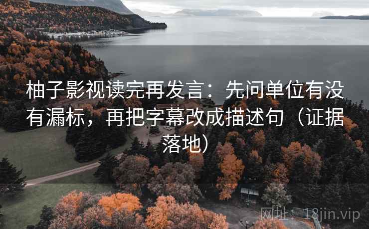 柚子影视读完再发言：先问单位有没有漏标，再把字幕改成描述句（证据落地）